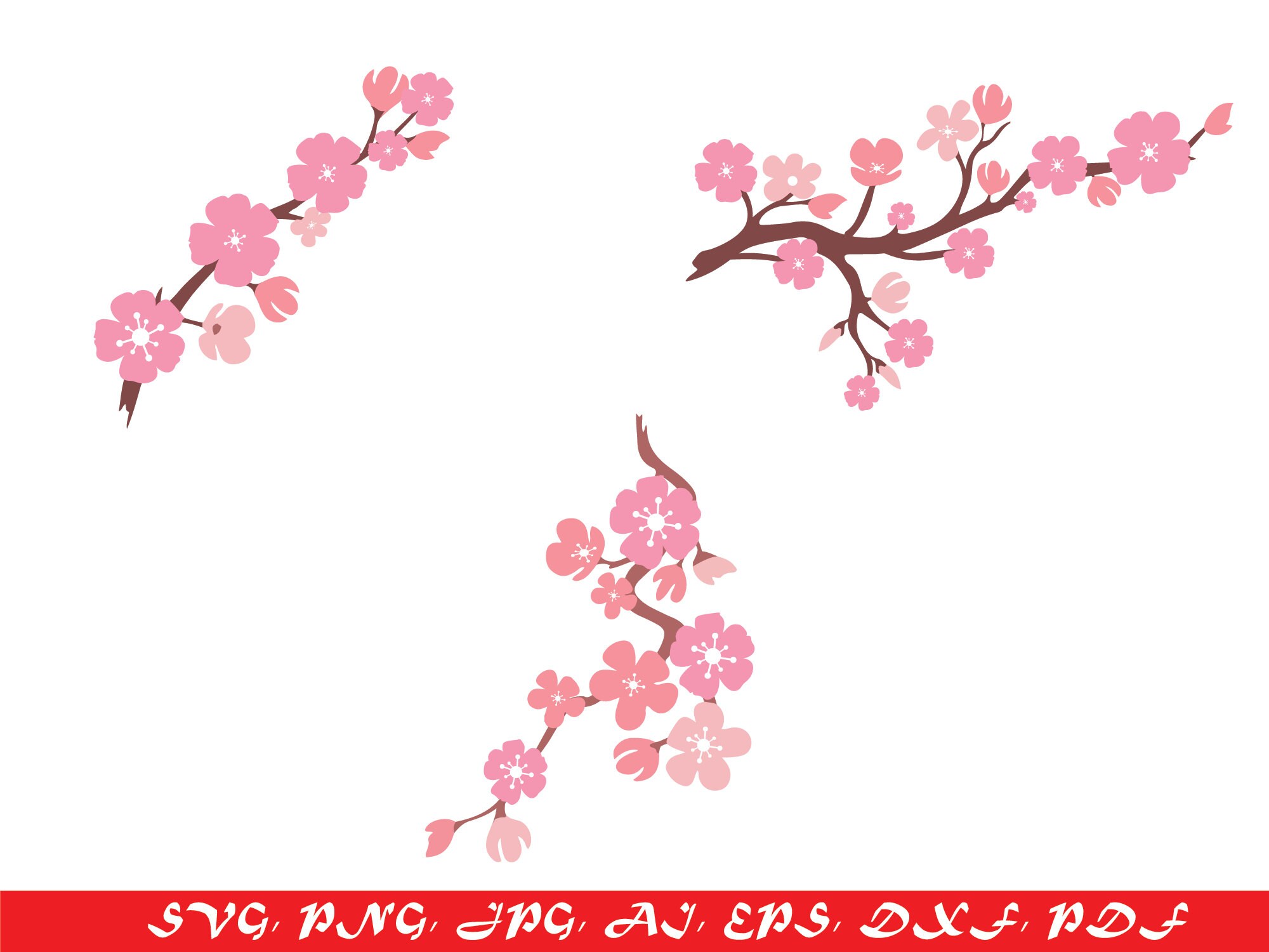 Cherry Blossom Floral Svg Spring Svg Cherry Svg Flowers Etsy