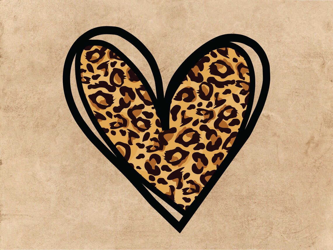 Leopard heart png leopard heart svg cheetah heart svg heart Etsy