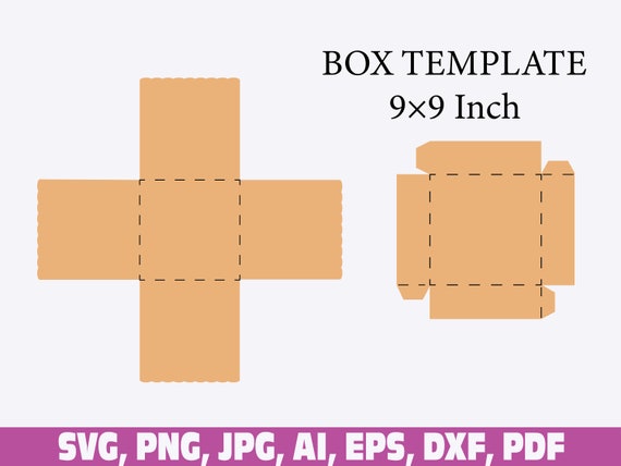 Square Box Template Box Template Svg Gift Box Template Box Etsy