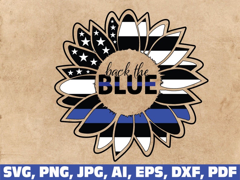 Download Sunflower thin blue line svg thin blue line svg police svg ...