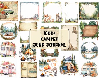 Junk Journal Camping camper printable, Shabby, Camper, camper Kit, Camping, RV, Vacation, Printable, camper Printable Ephemera Scrapbooking