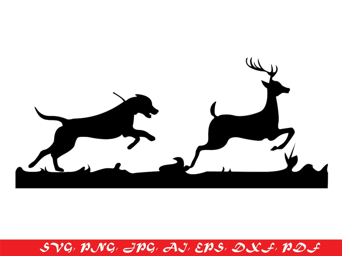 Hounds Running Deer SVG Hound Chasing Deer Svg Png File Svg Etsy