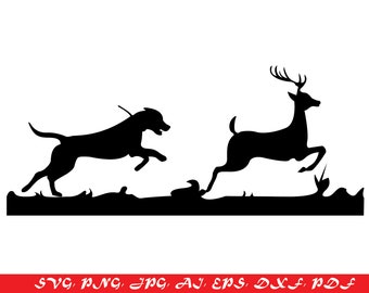 hounds running deer SVG Hound Chasing Deer Svg Png file svg for hunter