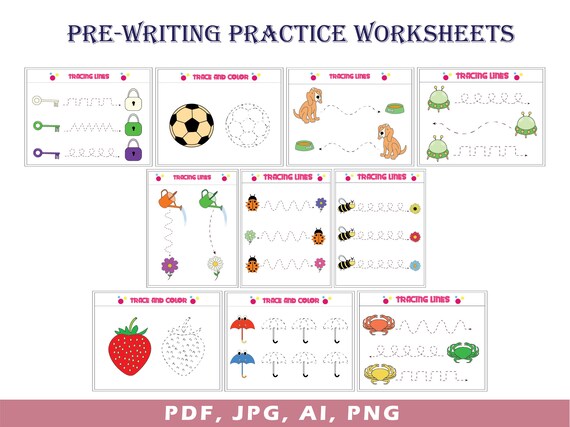 Tracing Practice, Pre-writing Worksheets, Line Tracing, Toddler, Preschool, Handwriting  Practice, Busy Book, Busy Binder, Homeschool 