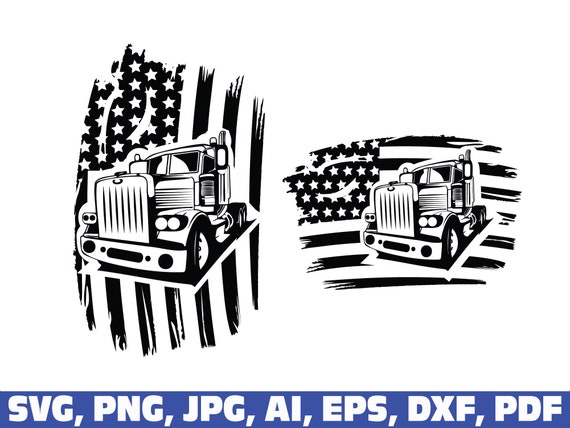 Download American Flag Trucker Svg Truck Driver Flag Svg Semi Truck Etsy