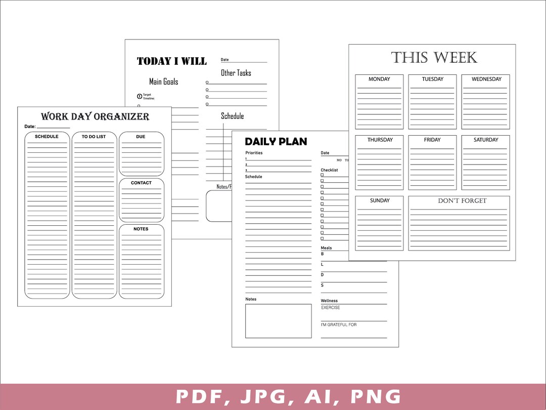 Daily Planner, Bill Payment, Bill Planner, Financial Printables ...