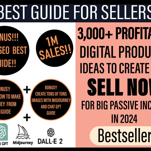 3000+ Digital products ideas to sell on Etsy, how to sell digital products, passive income, Etsy SEO, Midjourney, chat gpt, A.I make Money