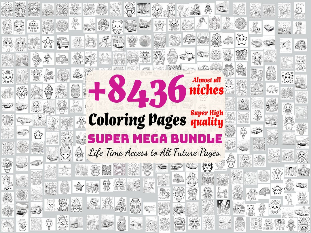 Coloring Book Pages Bundle Printable Coloring Pages KDP - Etsy