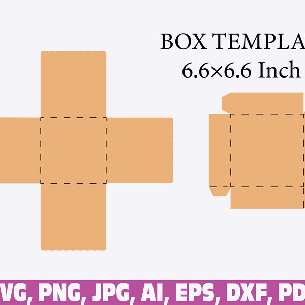 Quadratische Box Vorlage, Box Template svg, Geschenkbox Vorlage, Box Vorlage, quadratische Geschenkbox Vorlage, Box Vorlagen, Verpackung Box