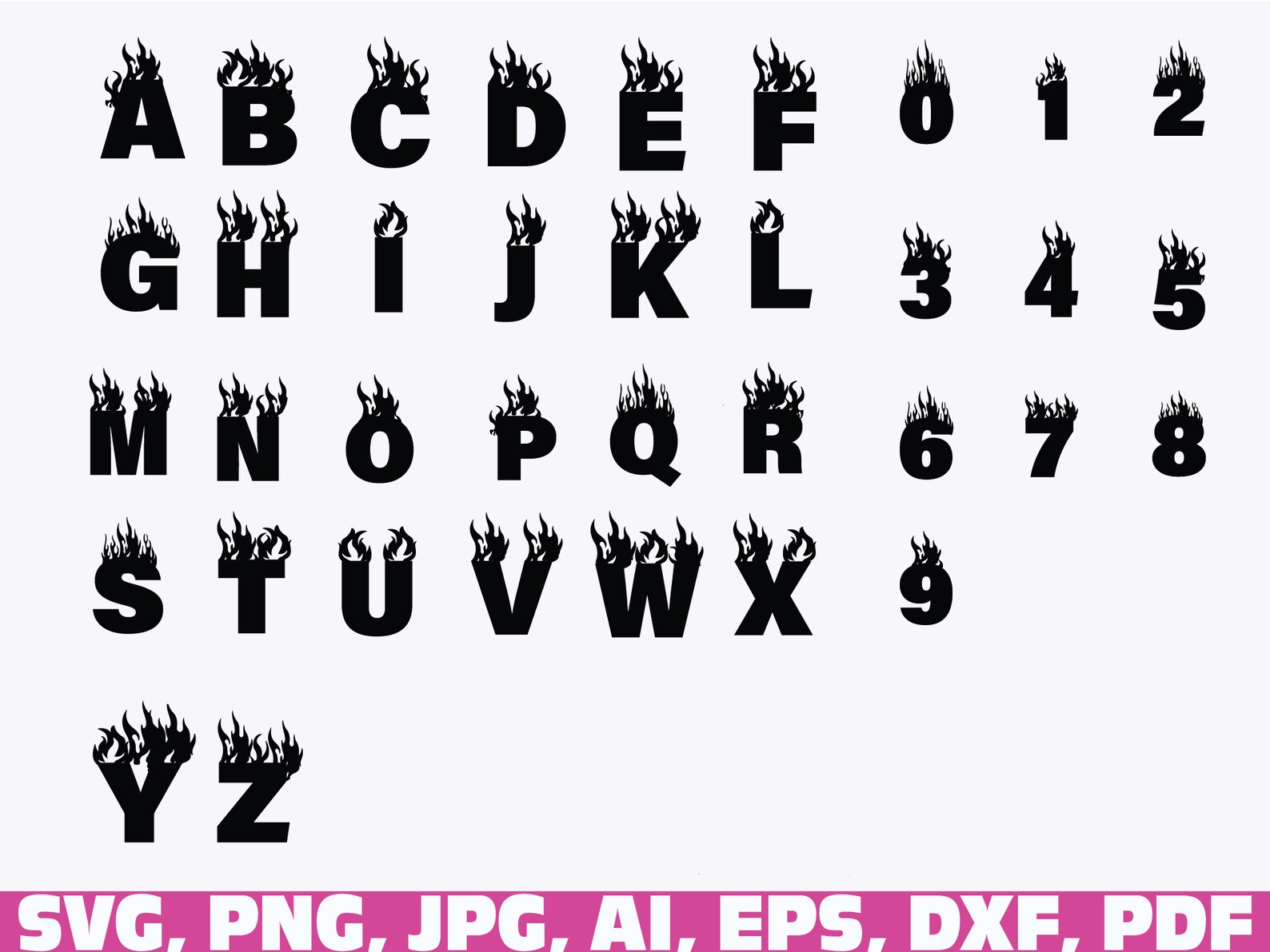 Flame Font Svg Fire Font Flame Font Svg Fire Flame Letters Etsy