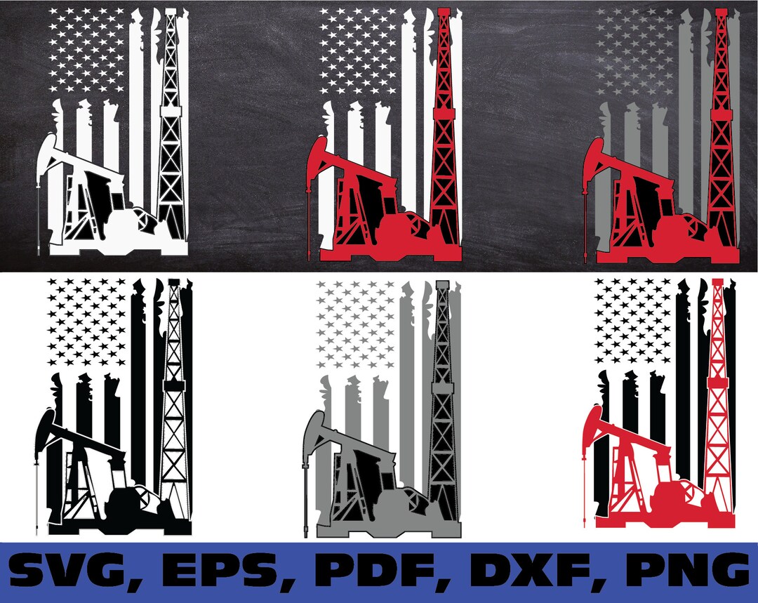 Oilfield Flag Svg Oilfield Worker Svg American Flag Oilfield Etsy