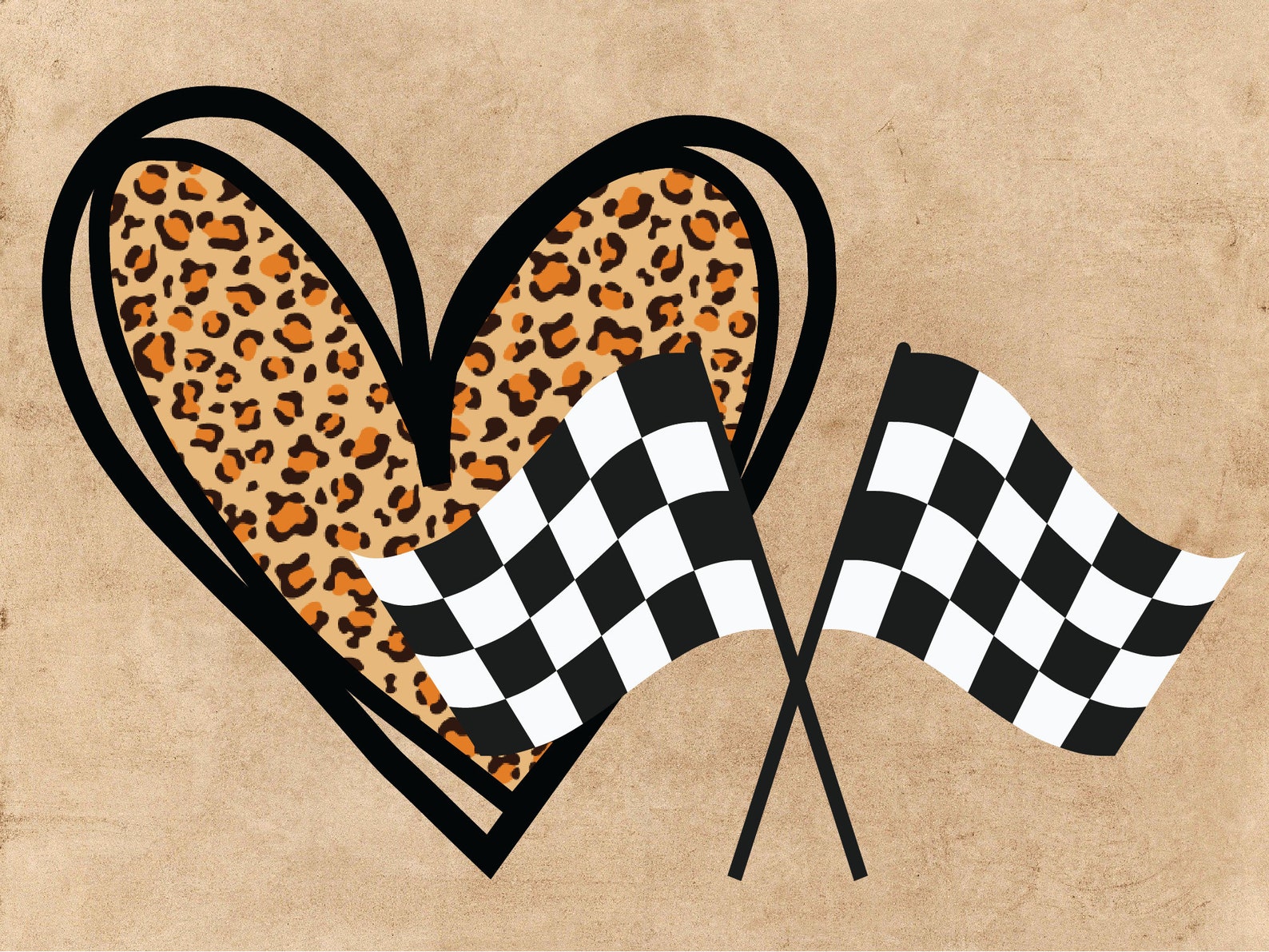 Racing flag with leopard heart svg racing png racing svg | Etsy