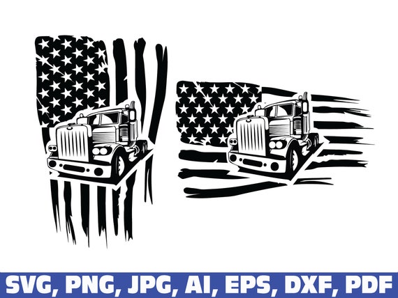 Download American Flag Trucker svg truck driver flag svg semi truck ...