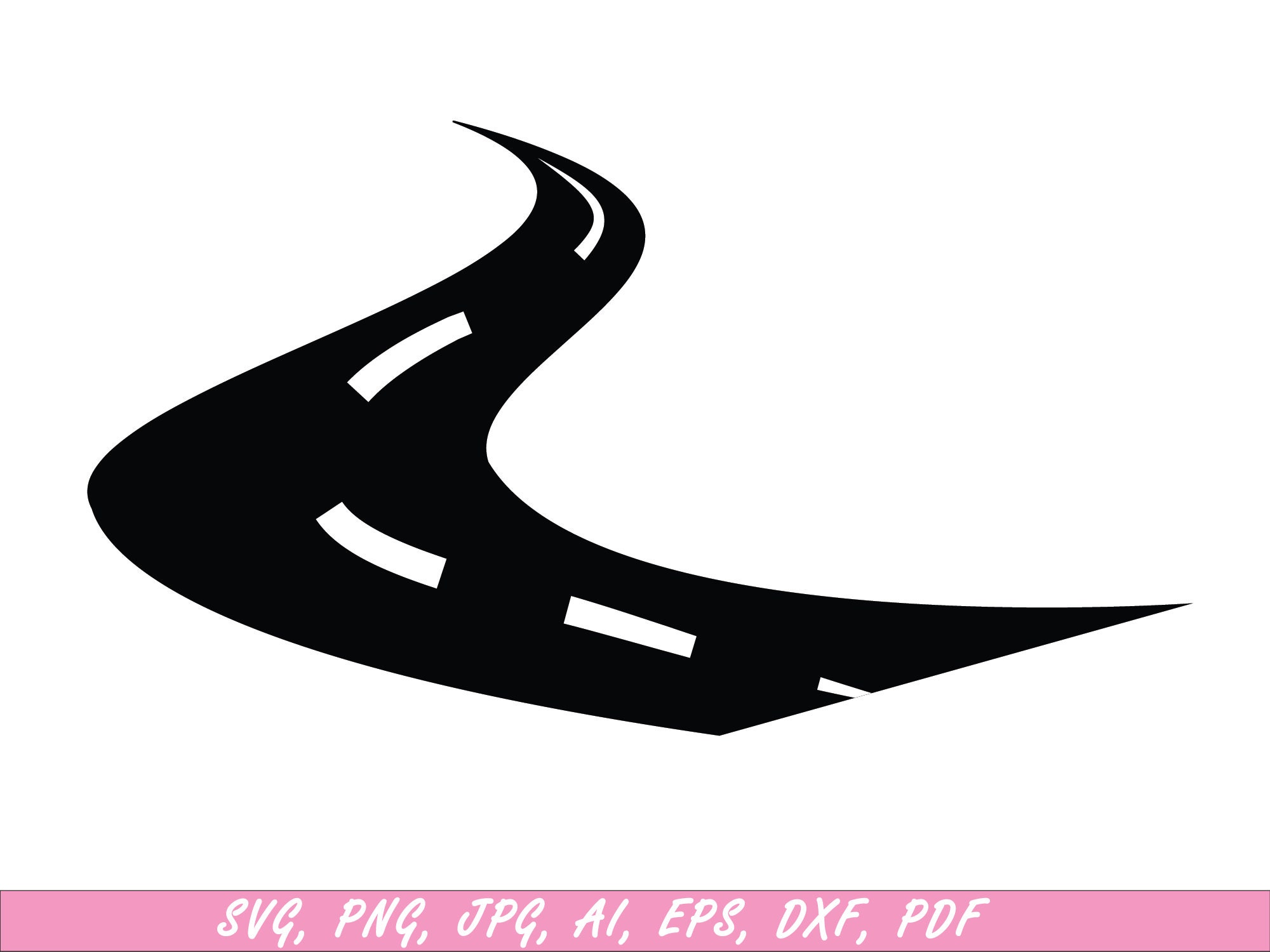 Winding Road Clipart Digital Download SVG PNG JPG PDF Cut Files