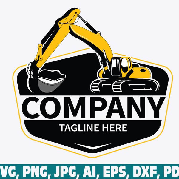 Excavator company logo svg, Excavator logo Clipart, Excavator logo svg, Excavator logo png, Heavy Equipment svg, Construction Logo svg