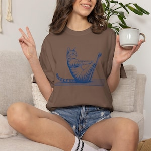 Pilates Cat Shirt, Funny Workout Tee for Cat Lovers, Yoga Instructor Gift, Comfort Colors Shirt, Reformer Pilates Outfit, Cute Cat Tee image 5