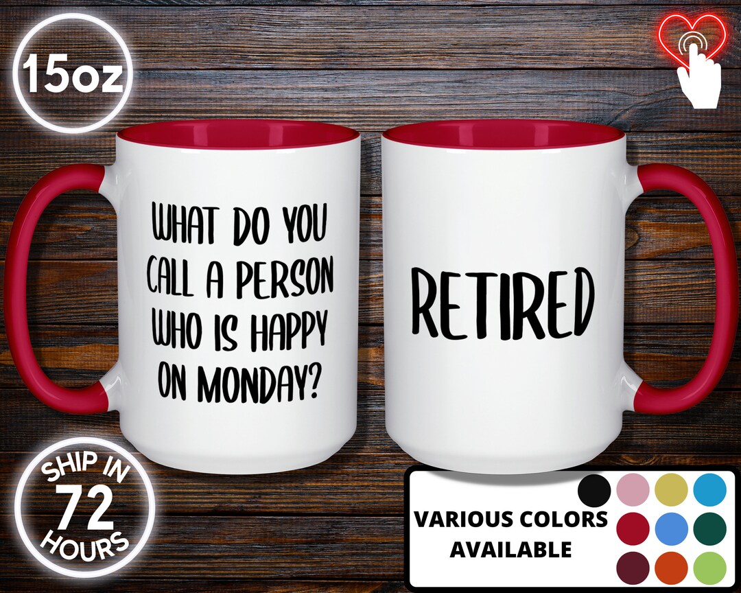 Gag Retirement Gifts for Coworkers, Retirement Mugs for Teacher, Funny