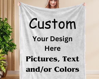 Personalized Photo Sherpa Blanket Custom Name Logo Blanket For Family Pet Gift Picture Memorial Throw Blanket, Valentine's Day Gift