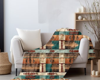 Sherpa-Fleece-Decke im westlichen Stil, Decke im westlichen Stil, südwestliche Decke, Gastgeschenk, Sherpa-Vlies-Decke, westliches Geschenk