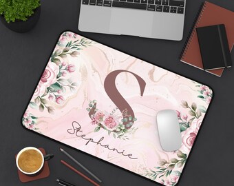 Custom Desk Pad, Large Mouse Pad, Personalized Desk Mat, Floral Mousepad, Office Gift for Her, Large Desk Pad, Cottagecore Decor
