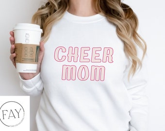 CHEER MOM Sweatshirt, Cheer Mom Shirts, Cheer Mom Stitch Look Letters, Cheer Mom, Cheer Mom Sweatshirt Cheer Mom Shirt Cheer Mom Gift