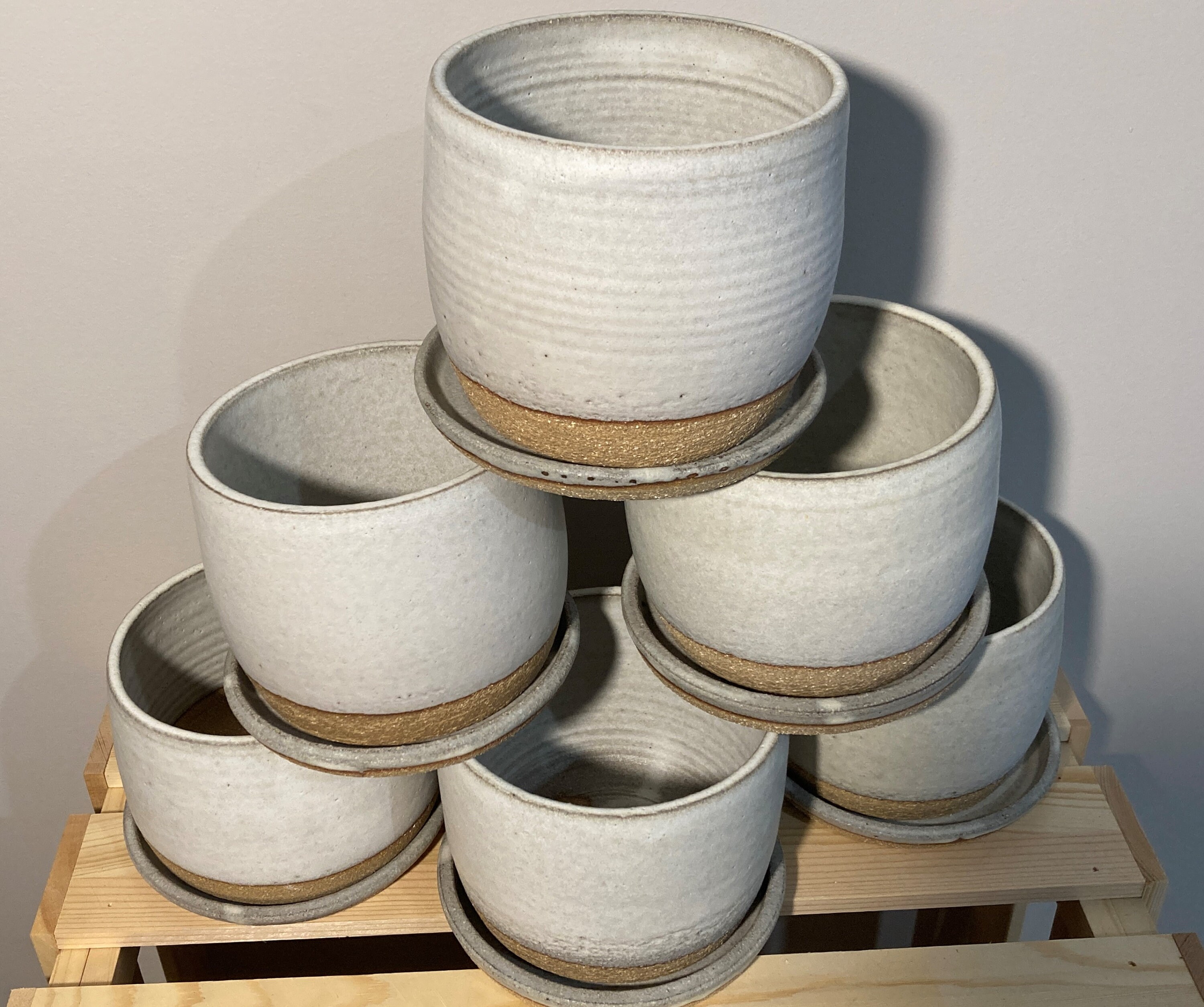 Handmade Ceramic Planter With Saucer Stoneware Pottery for Etsy Australia