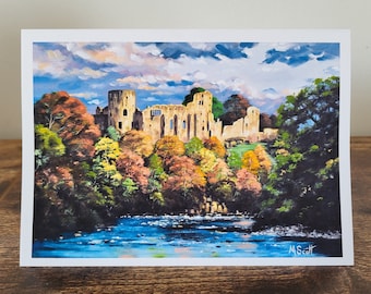 Barnard Castle greeting card based on original oil painting, blank inside