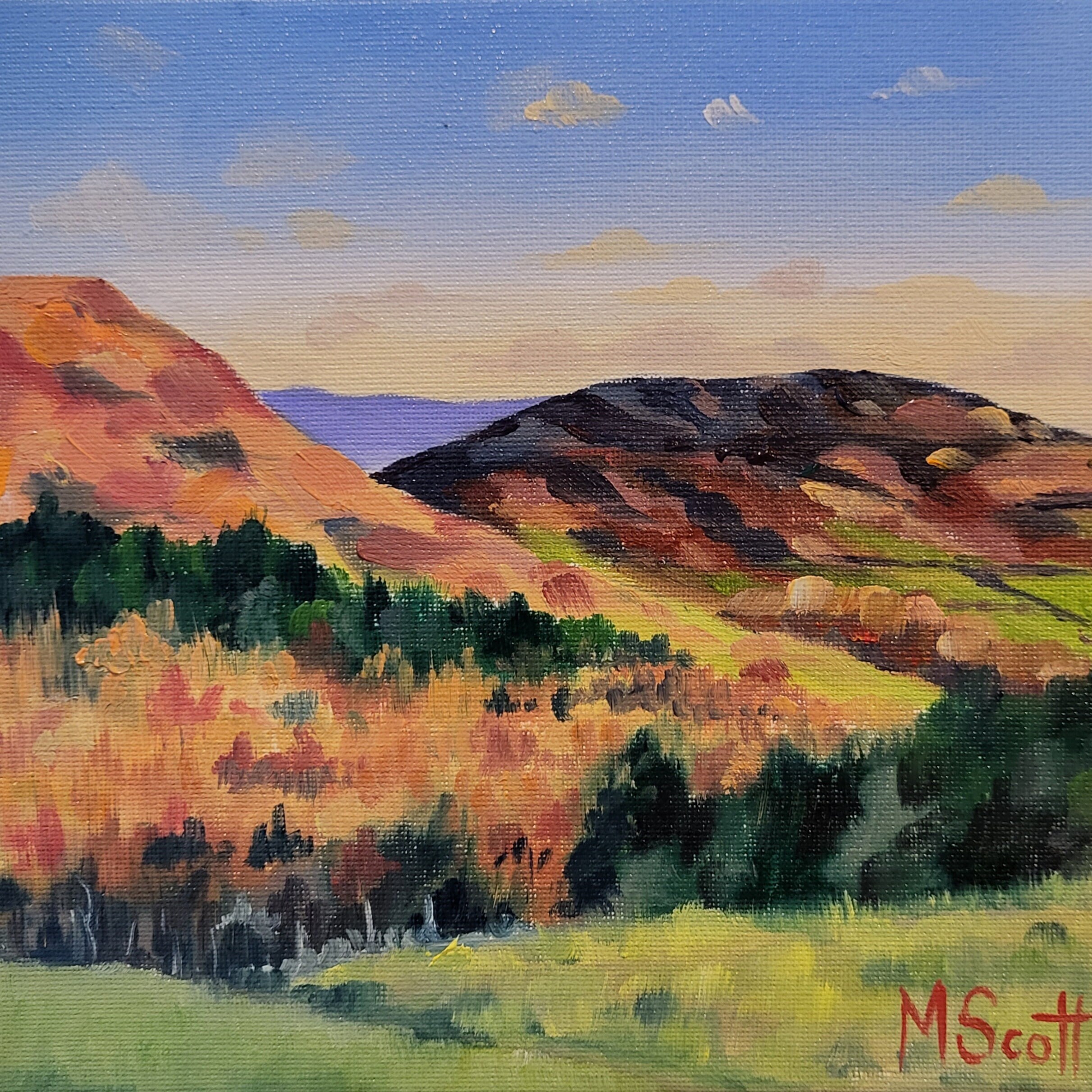 Original yorkshire hills oil painting, oil on stretched canvas landscape artwork, north york moors art