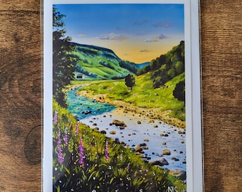 Cartão Swaledale baseado em uma pintura a óleo original, vazio dentro