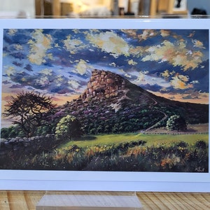 Roseberry Topping greeting card based on original oil painting, blank inside