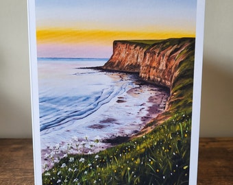 Saltburn greeting card based on original oil painting, blank inside