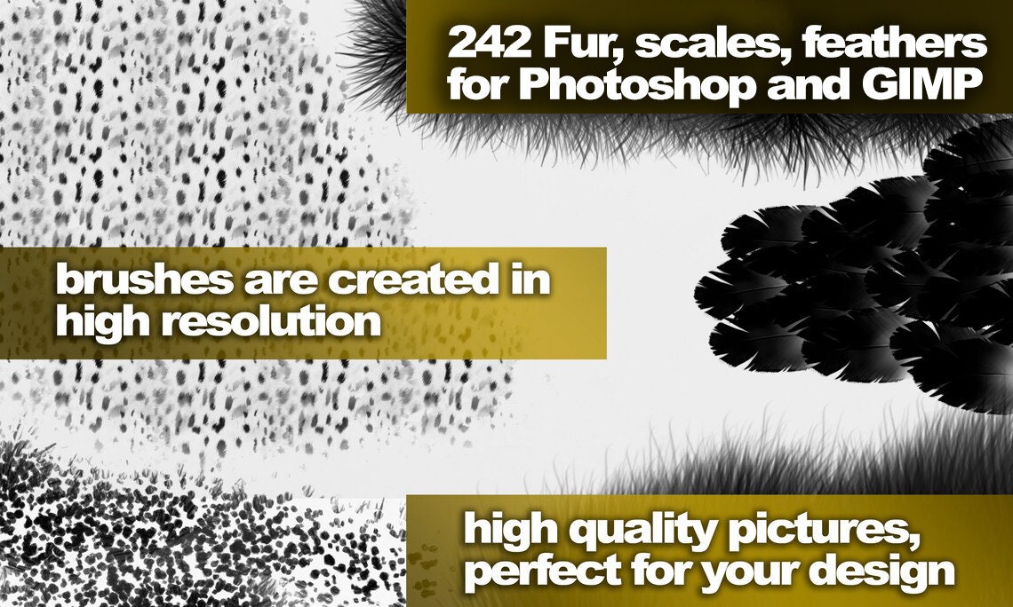 Fur Brushes Animal Hair Brushes Animal Brushes Textures Etsy