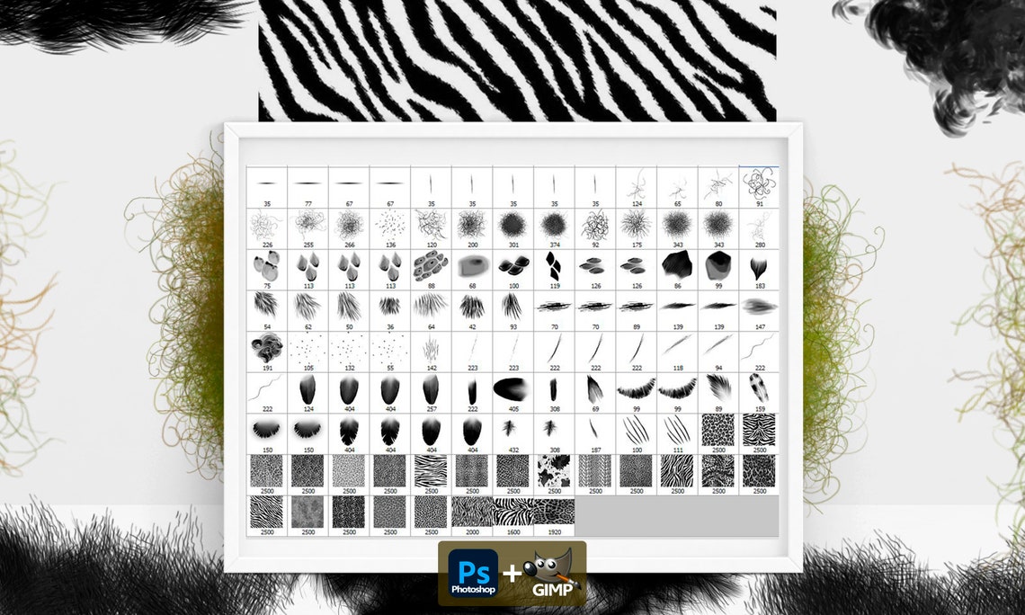 Fur Brushes Animal Hair Brushes Animal Brushes Textures Etsy