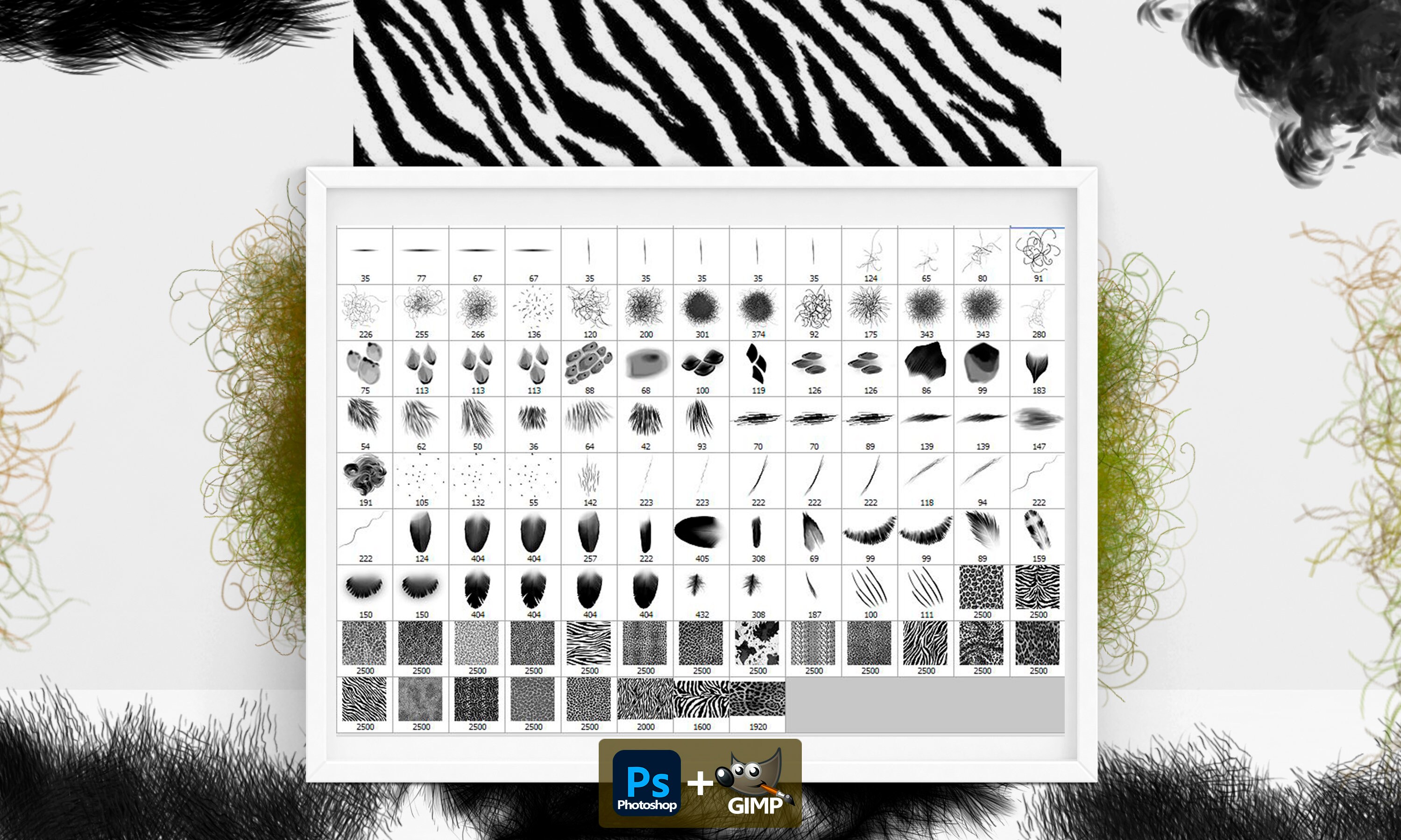 Fur Brushes Animal Hair Brushes Animal Brushes Textures Etsy