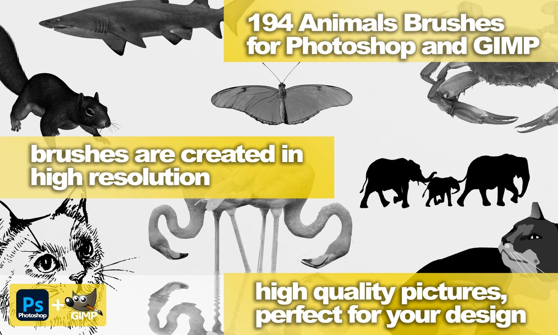 Animals Brushes, Digital Rabbit, Animals ABR Wild Animals