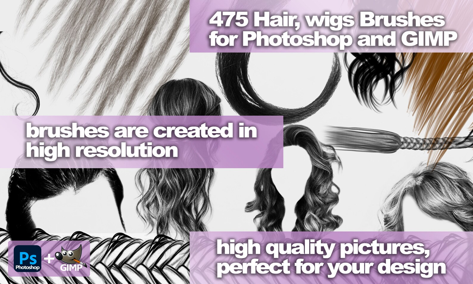 Hair Brushes Digital Hair Wigs ABR Curls Brushes Etsy