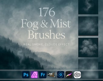 Fog & Mist Photoshop Brushes | Real Smoke, Clouds Effect ABR for GIMP, Procreate, Affinity