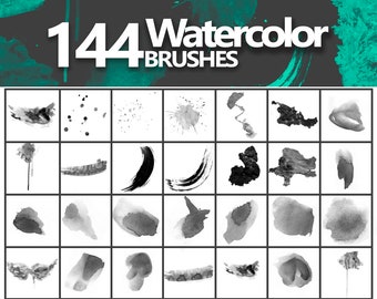 Watercolor brushes, Photoshop brushes ABR,  Watercolor abr photoshop, Paint brushes, Quality Photoshop brushes, High resolution brushes