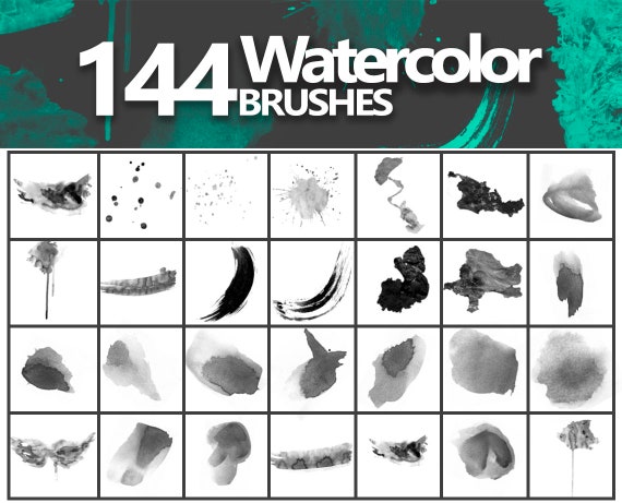 Watercolor Photoshop Brushes, Watercolor Brush Strokes, Png Clipart ...
