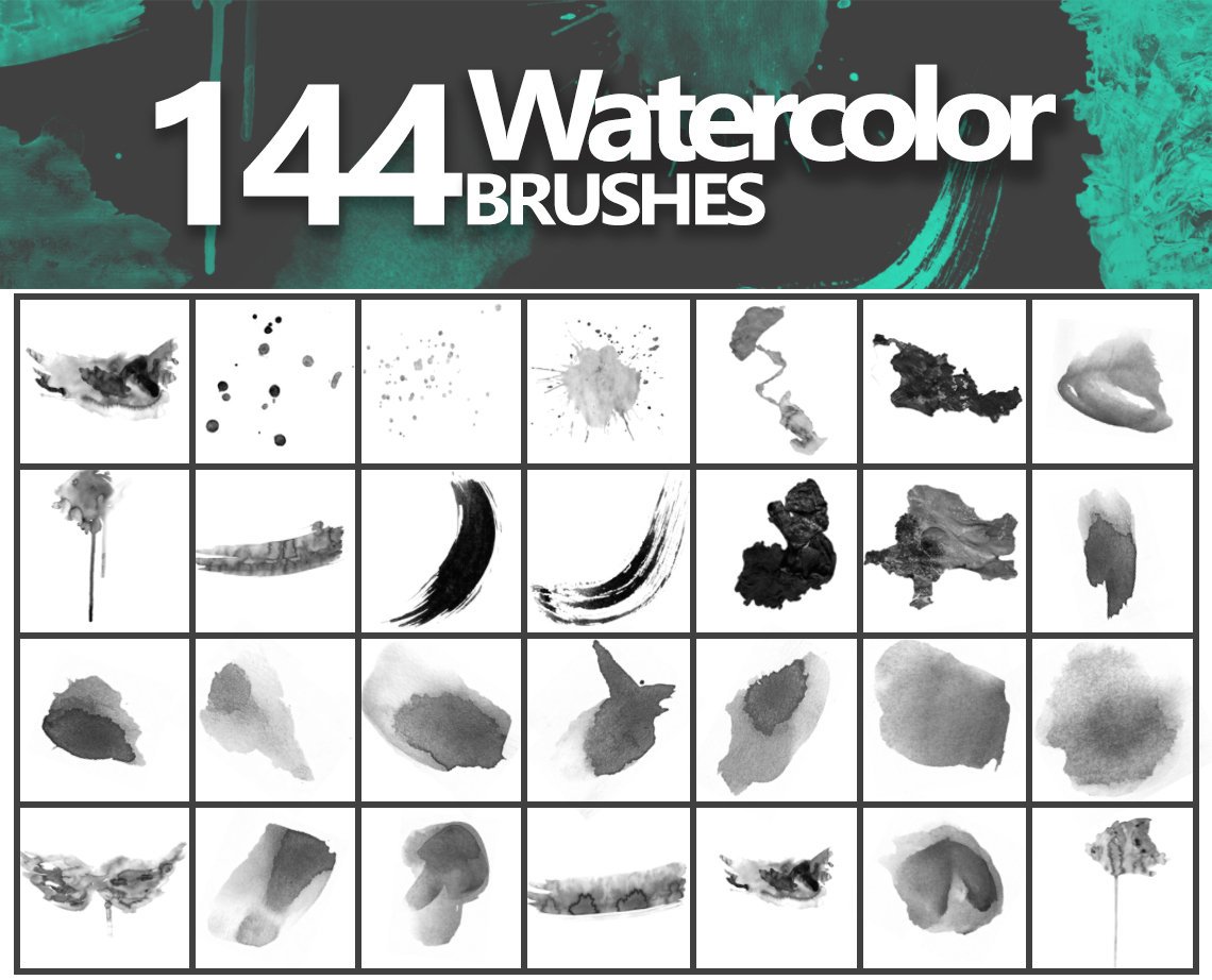 Watercolor Brushes Brushes ABR Watercolor Abr Etsy
