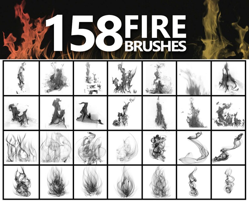 Fire Photo Brushes, Flame Night Brushes, Brushes, Flamers