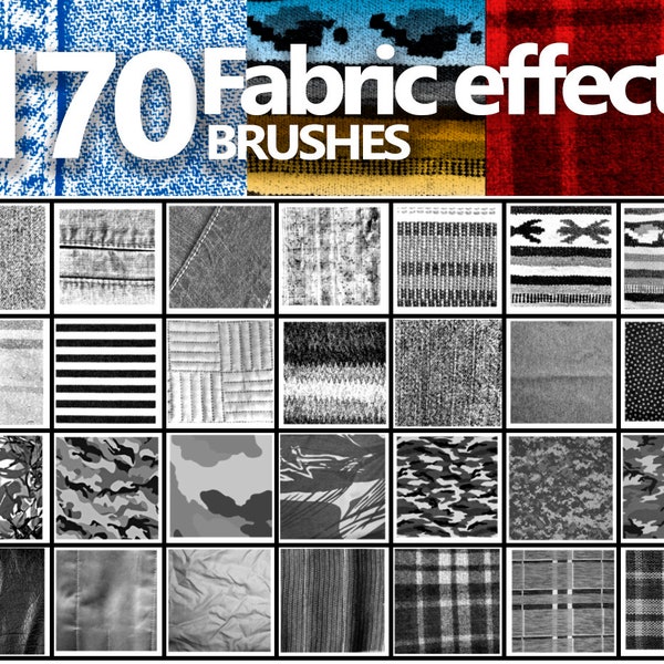 Fabric effect Brushes, Plain Fabric ABR, Plaid Fabric Brushes Photoshop, Jeans fabric, Leather fabric Brushes, Cloth Brushes ABR, Clipart