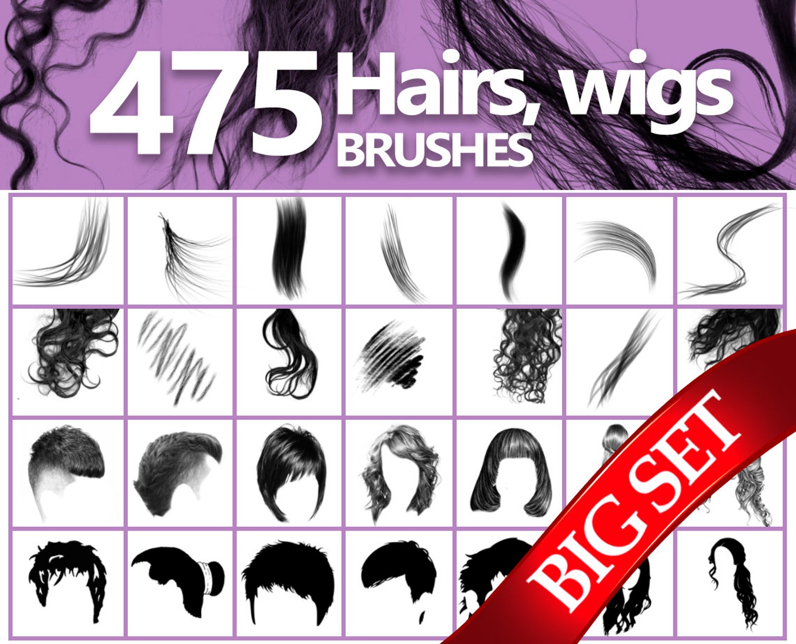 Hair Brushes Digital Hair Wigs ABR Curls Brushes Etsy