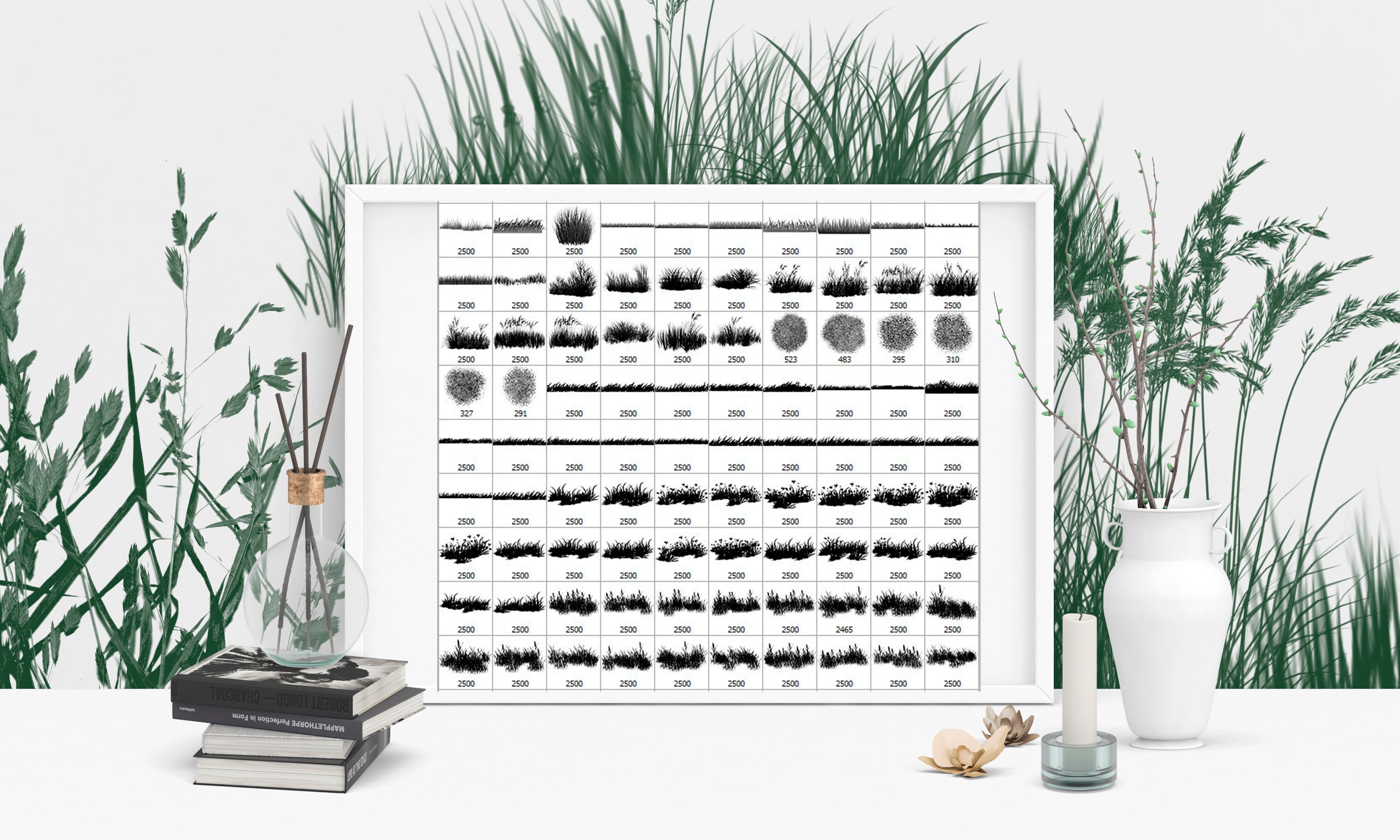 Grass Brushes ABR Brushes Grass Background Green Etsy Ireland