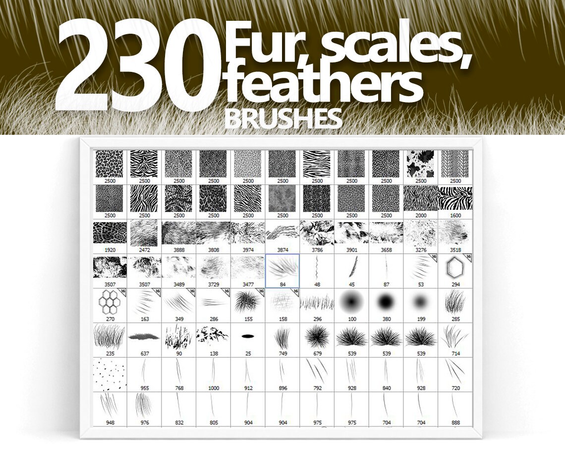 Fur Brushes Animal Hair Brushes Animal Brushes Textures | Etsy UK