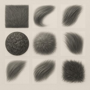 Fur, Scales & Feathers Brushes – for Photoshop, GIMP, Affinity, Clip Studio, ABR, Overlay Fur, Digital overlay, Clipart image 8