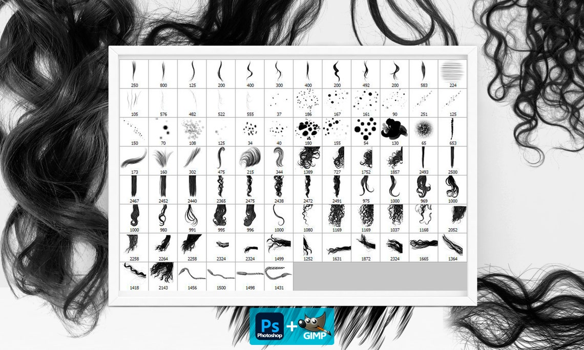 Hair Brushes Strands of Hairs ABR Hairstyle Etsy