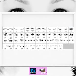 Eyelash Brushes, Eyes Photoshop ABR, Fashion Women Eyes Eyelash Brushes ...