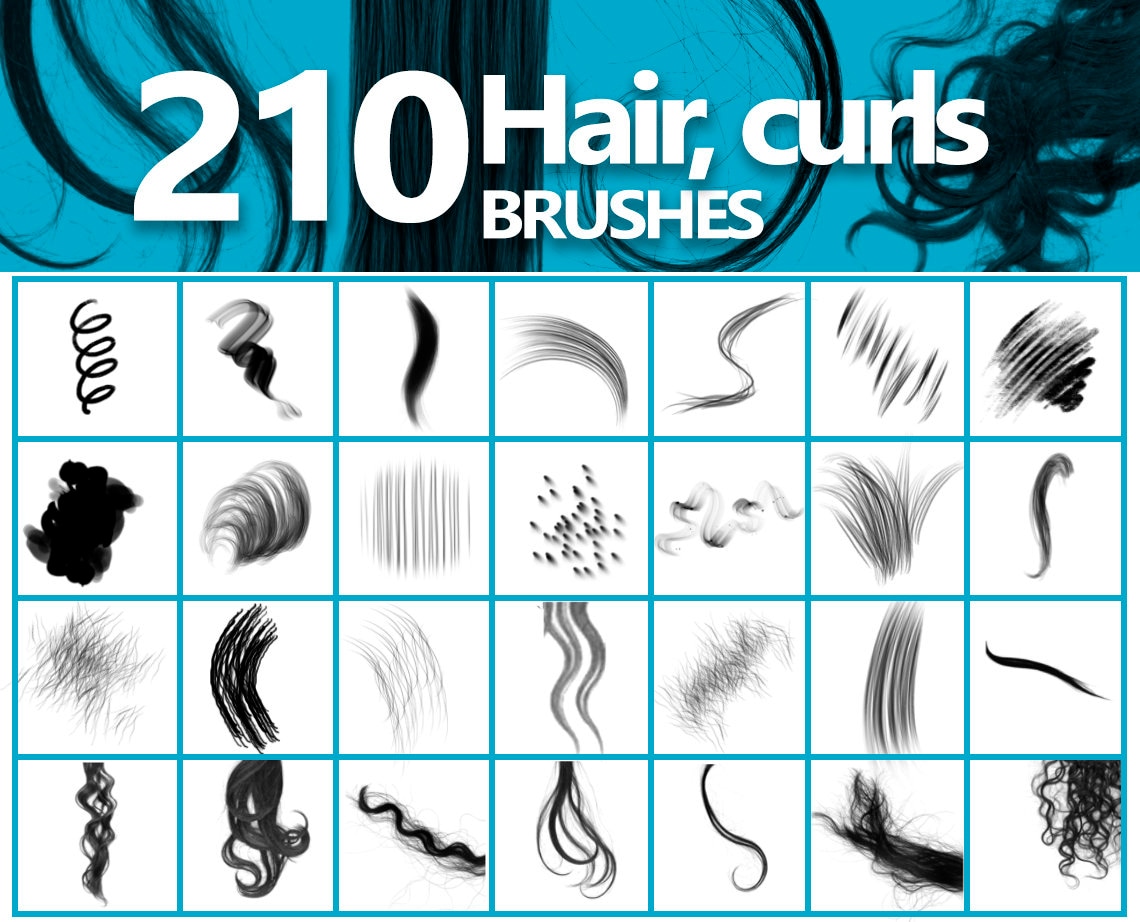 Hair Brushes Strands of Hairs ABR Hairstyle Etsy