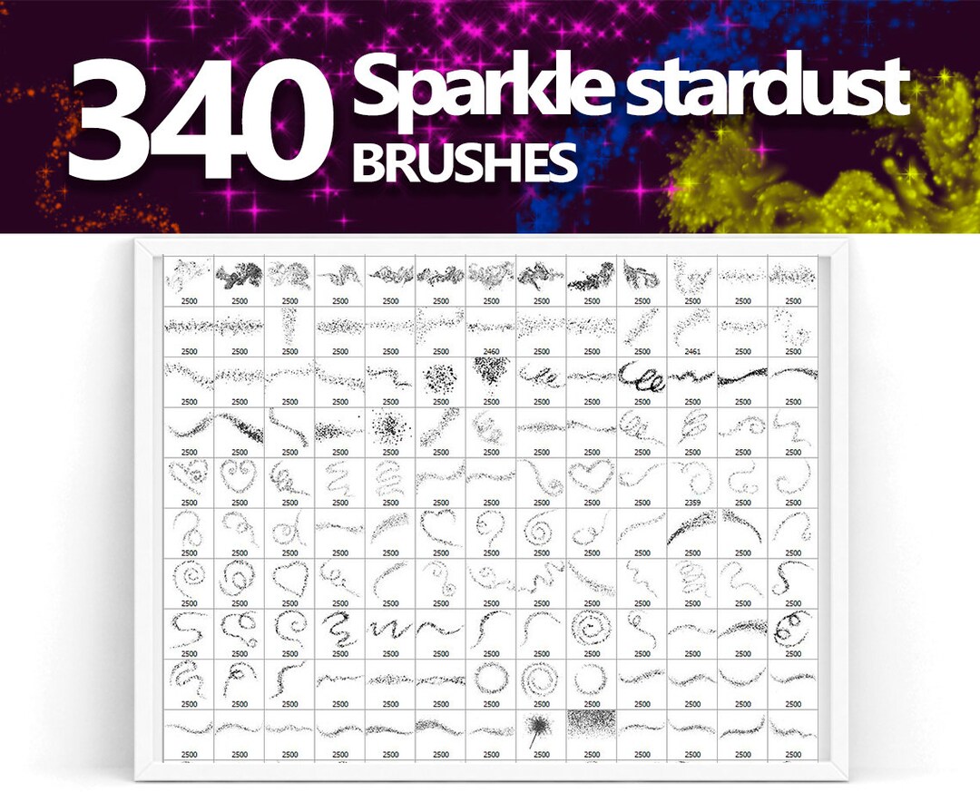 Sparkle Stardust Brushes, Golden Glitter, Light Effect ABR, Glowing